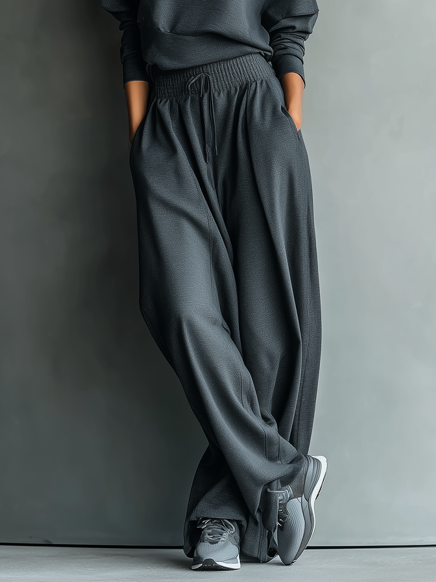 Women's  Set with High Neck and Wide Leg Pants