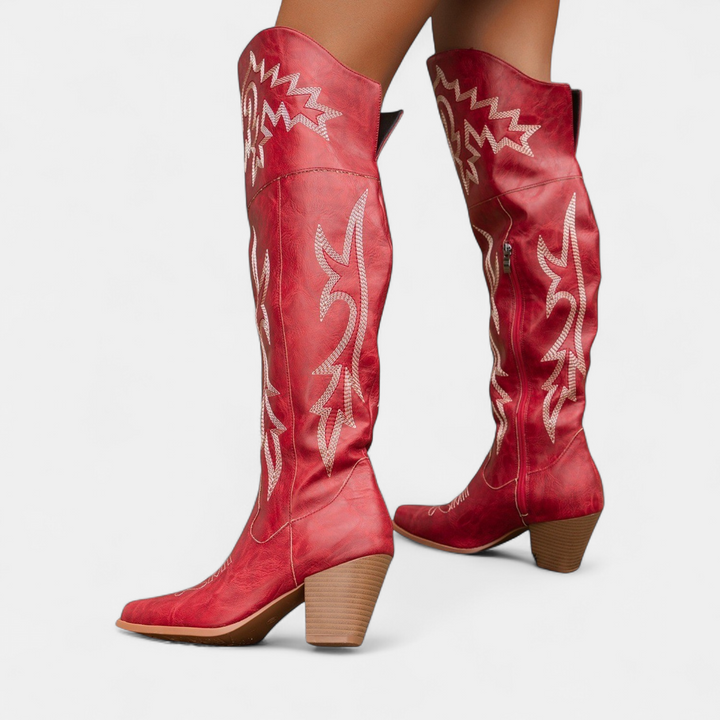 Women's over-the-knee embroidered cowboy boots - view 2