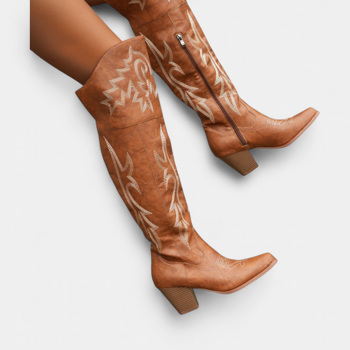 Women's over-the-knee embroidered cowboy boots - view 3