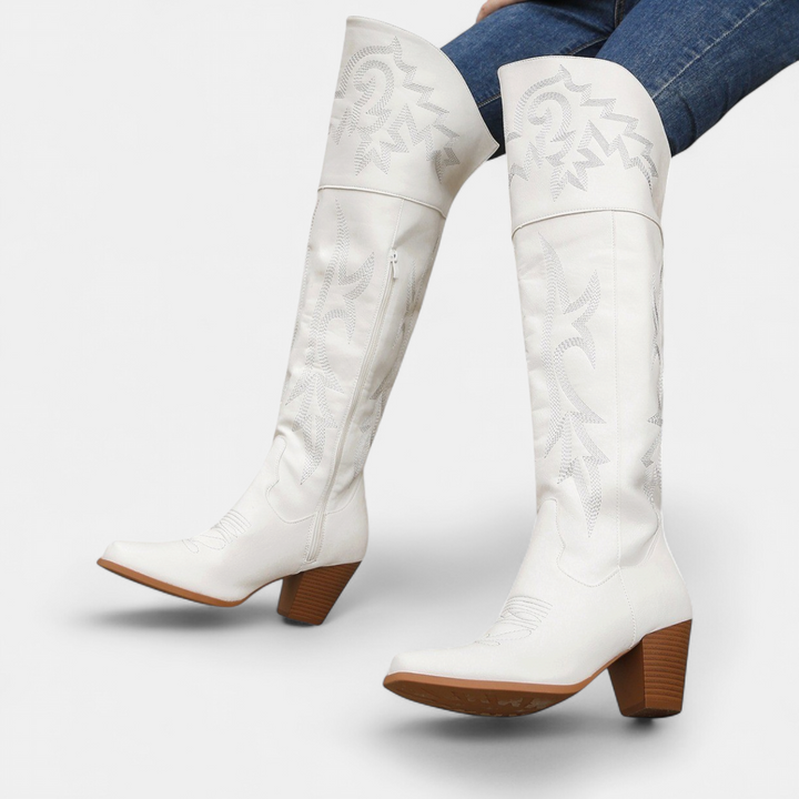 Women's over-the-knee embroidered cowboy boots - view 4