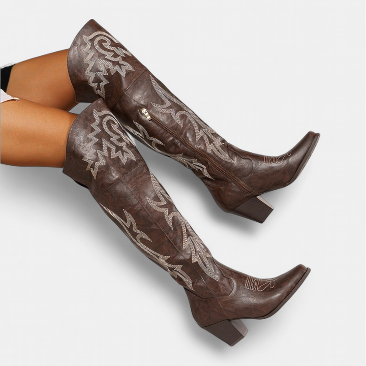 Women's over-the-knee embroidered cowboy boots - view 5