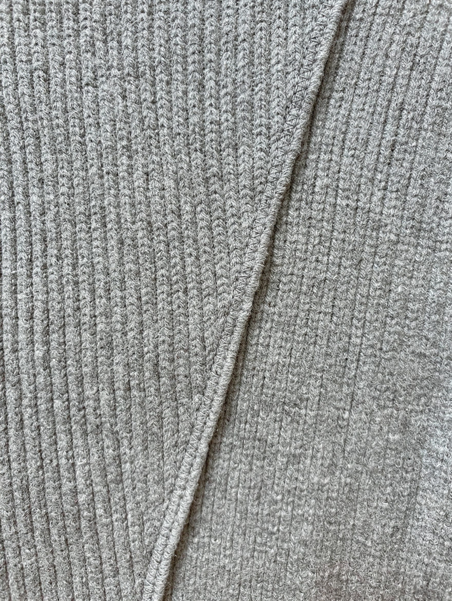 Crossover Hem Rib Knit Jumper Dress for Women - rib knit texture detail