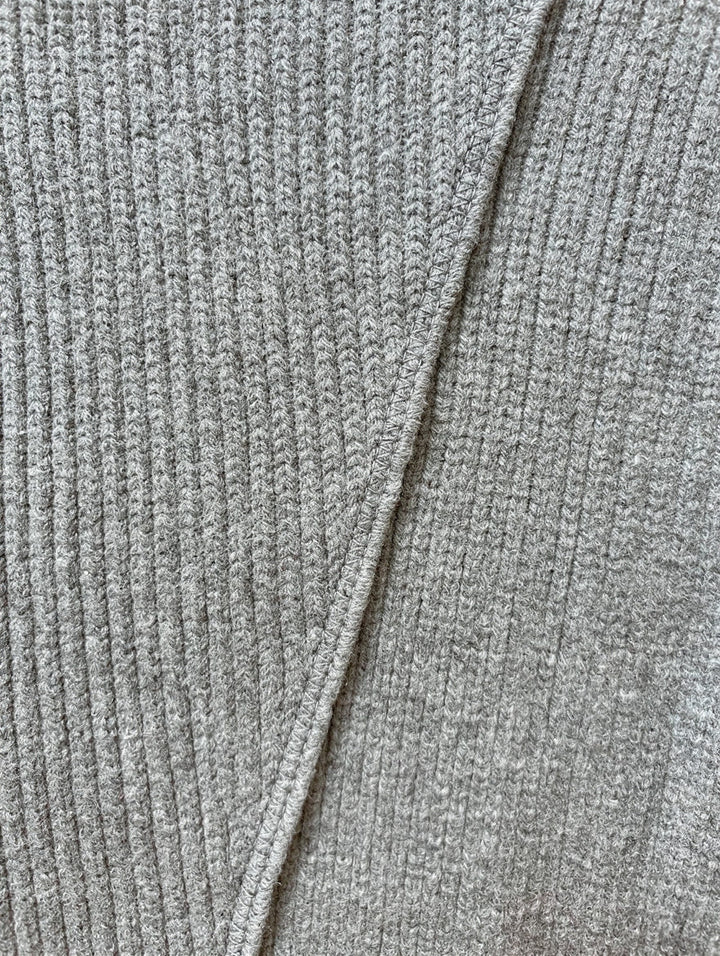 Crossover Hem Rib Knit Jumper Dress for Women - rib knit texture detail