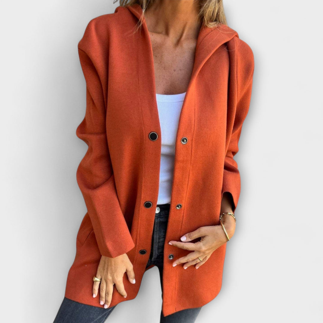 Hooded single-breasted jacket for women - view 5