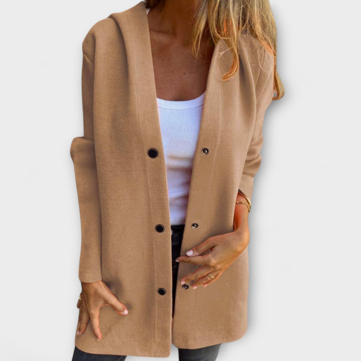 Hooded single-breasted jacket for women - view 2