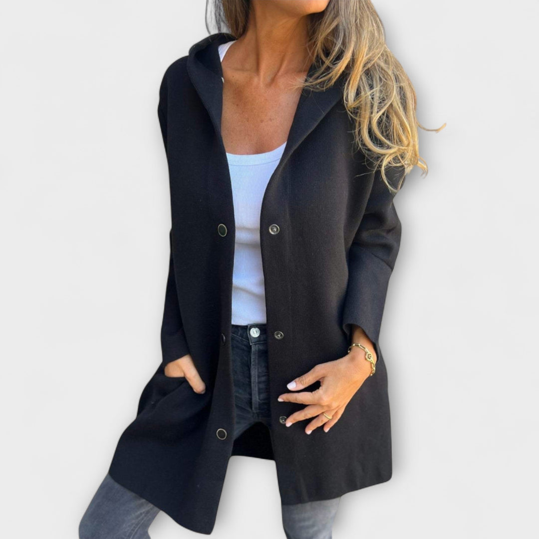 Hooded single-breasted jacket for women - view 4