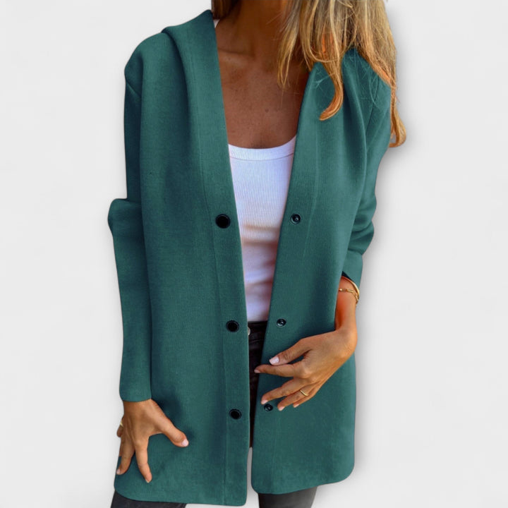 Hooded single-breasted jacket for women - view 8