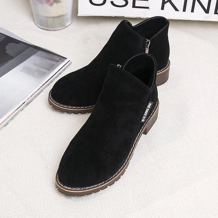 Thick Sole Ankle Boots for Women Side Zipper Platform