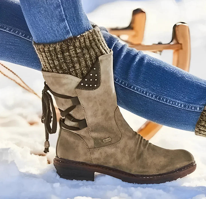 Elegant Winter Boots for Women - Khaki