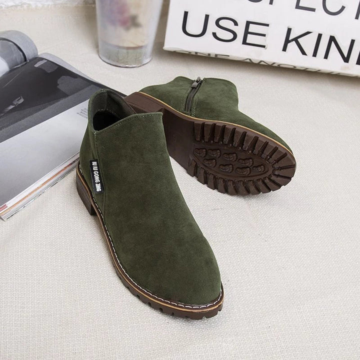 Thick Sole Ankle Boots for Women Side Zipper Platform