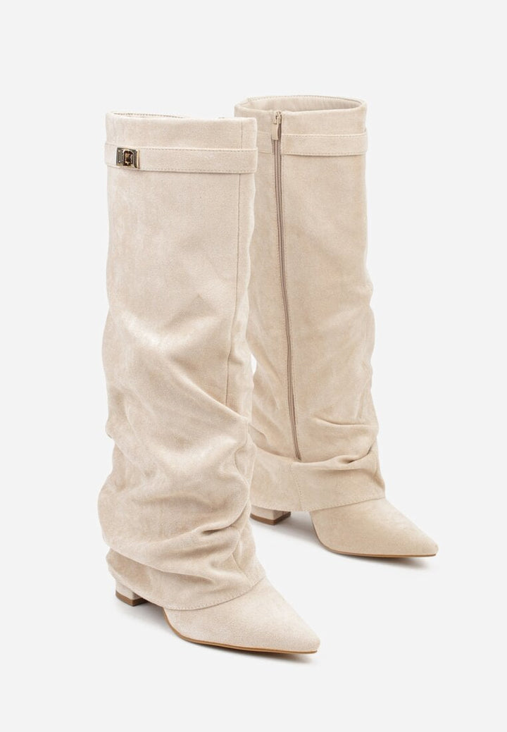 Women's pointed toe knee-high slouch boots - view 13