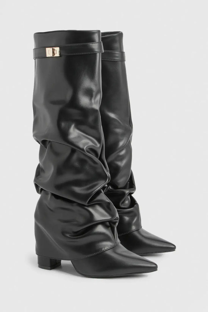 Women's pointed toe knee-high slouch boots - view 16