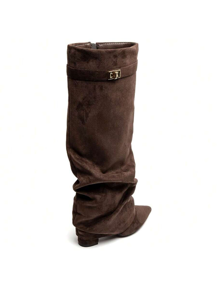 Women's pointed toe knee-high slouch boots - view 20