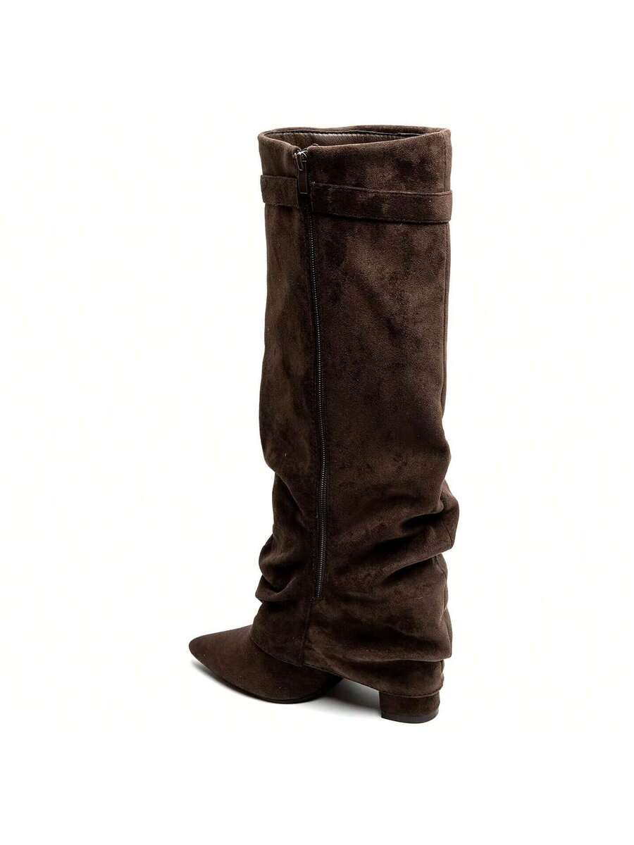 Women's pointed toe knee-high slouch boots - view 22