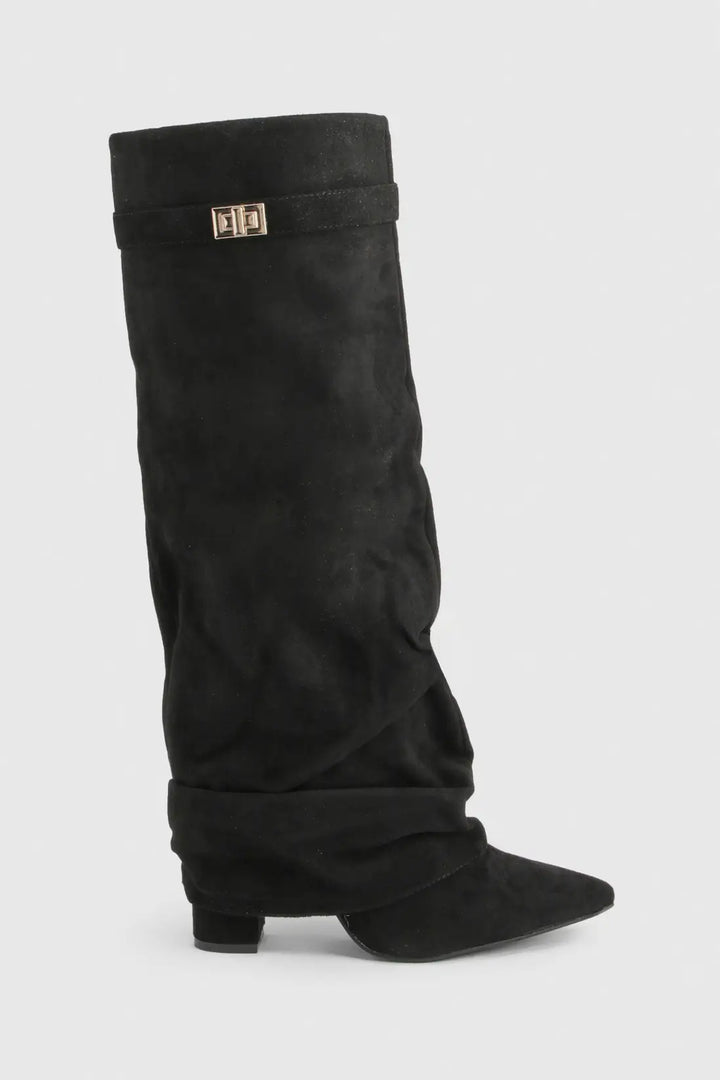 Women's pointed toe knee-high slouch boots - view 24