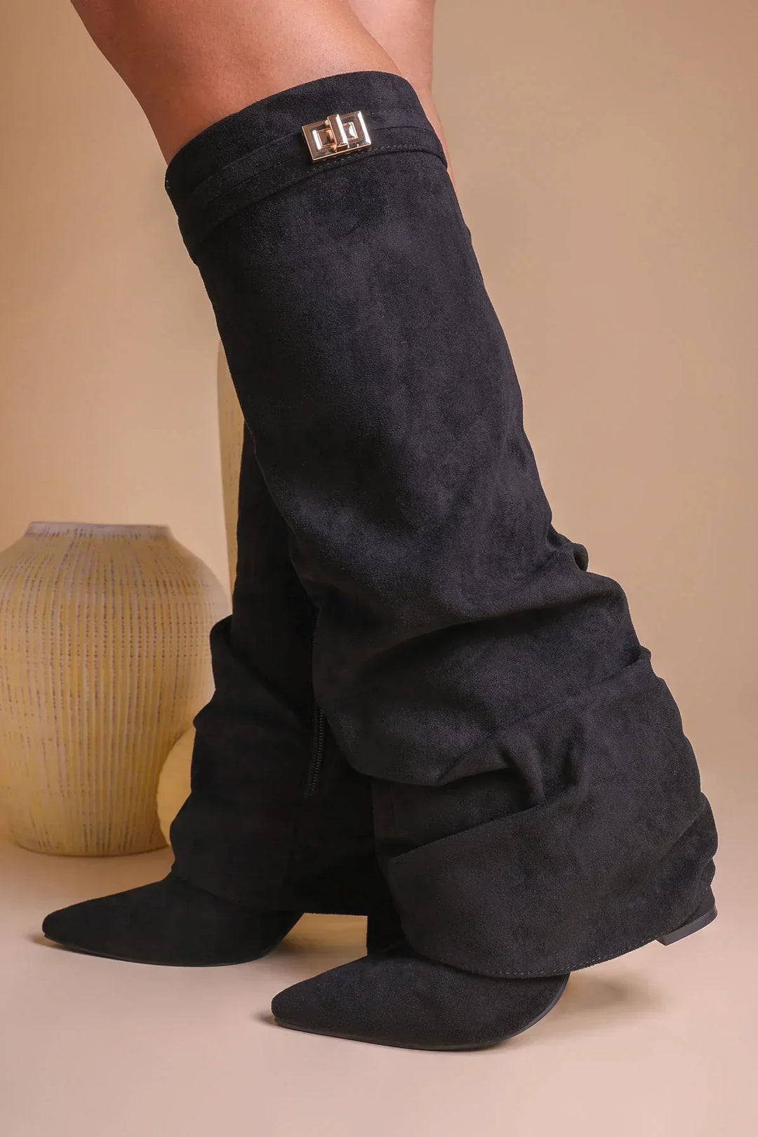 Women's pointed toe knee-high slouch boots - view 6