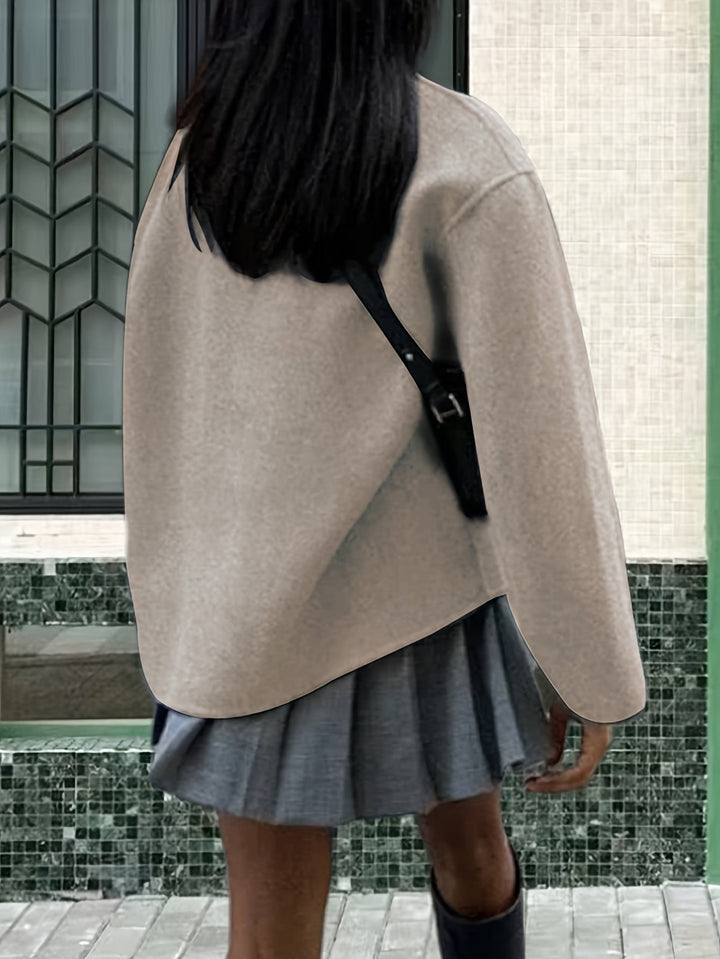 Wool Pea Coat for Women - Oversized Double Breasted Winter Coat