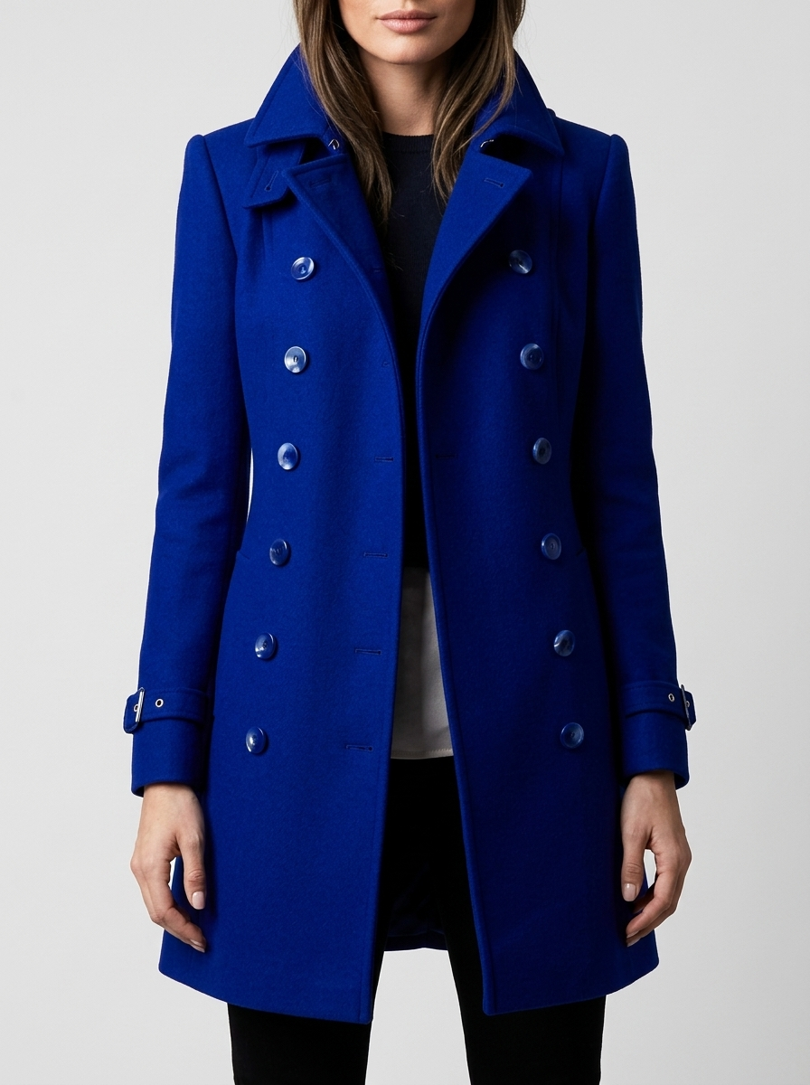 Tailored Elegant Coat for Women - Blue