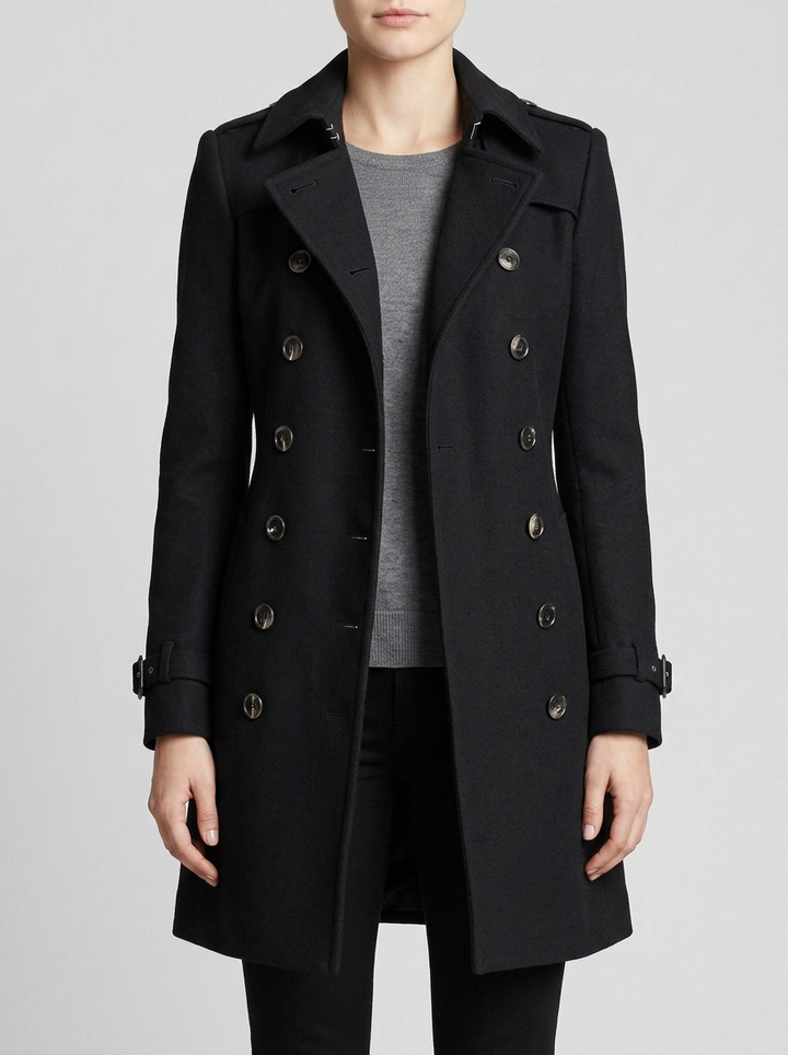 Tailored Elegant Coat for Women - Black