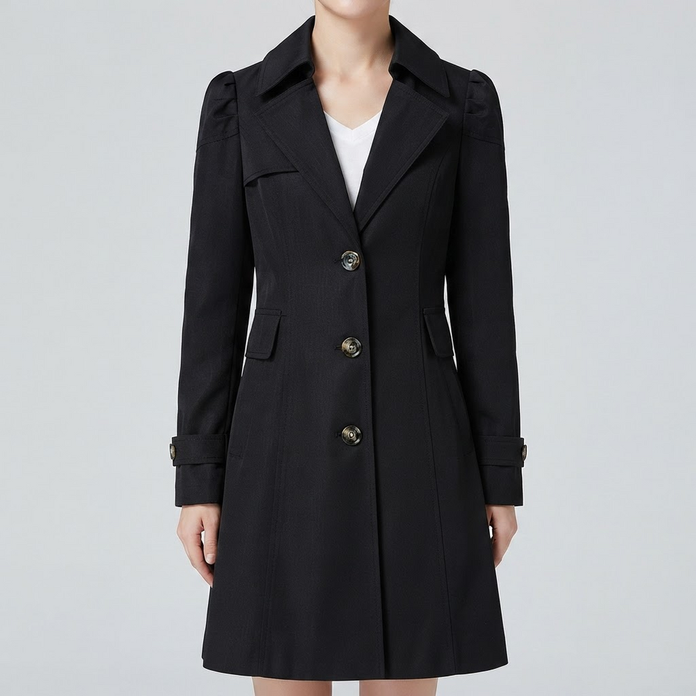 Classic Trench Coat for Women - Black