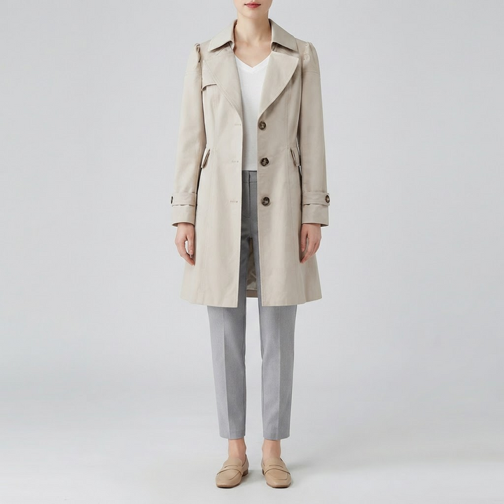 Classic Trench Coat for Women - Beige