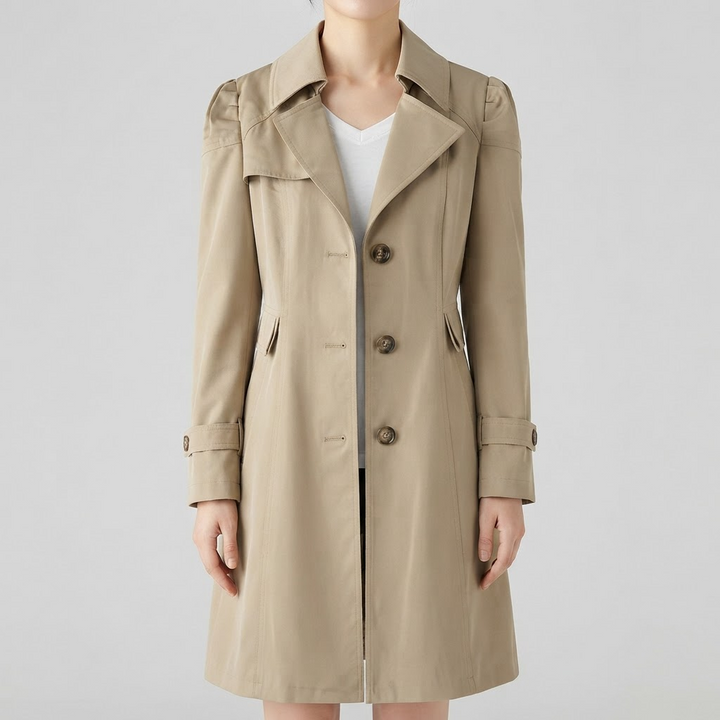 Classic Trench Coat for Women - Khaki