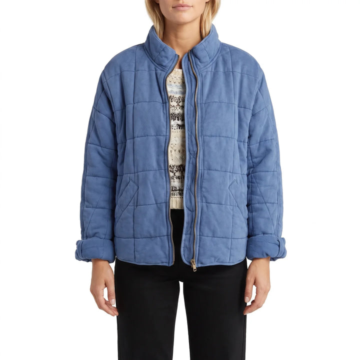 Zip Front Quilted Jacket for Women