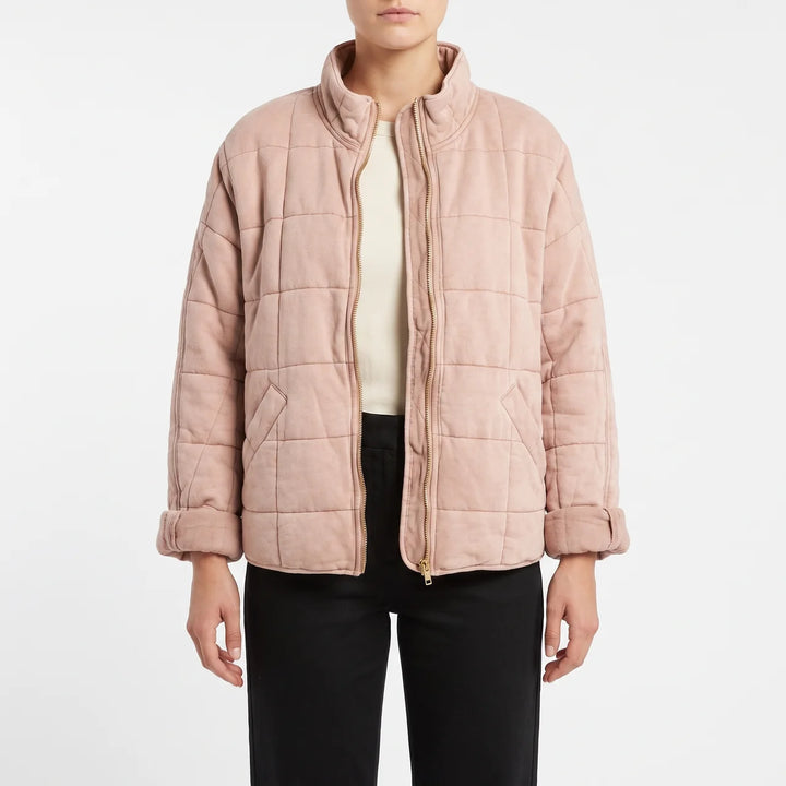 Zip Front Quilted Jacket for Women