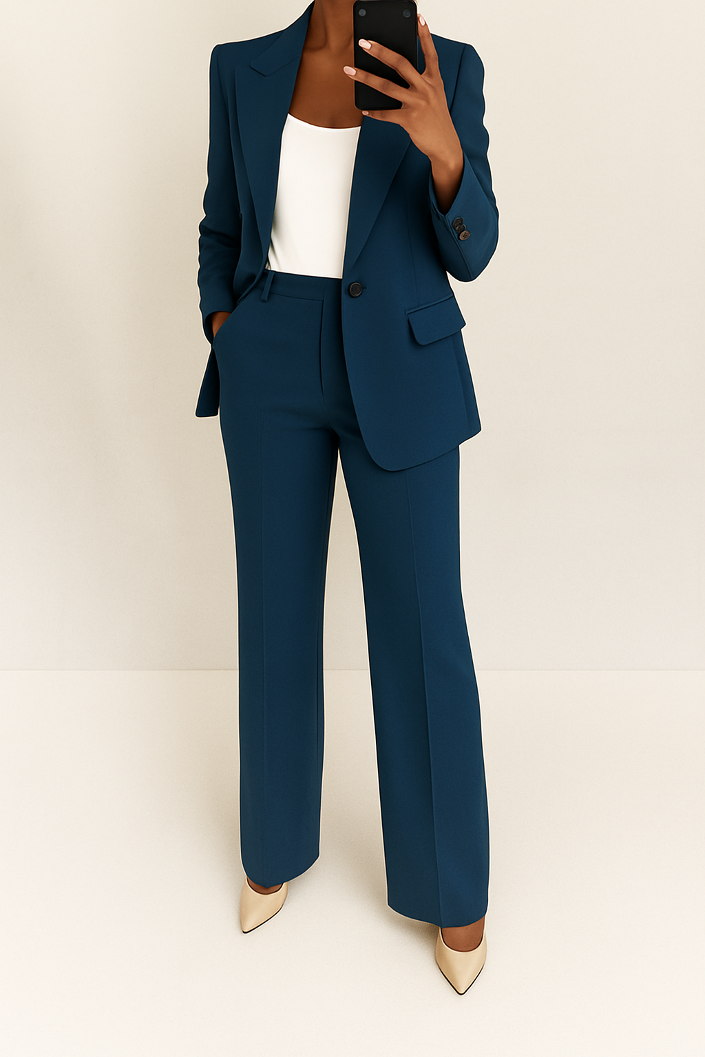 Blazer and wide leg pant set for women - view 7