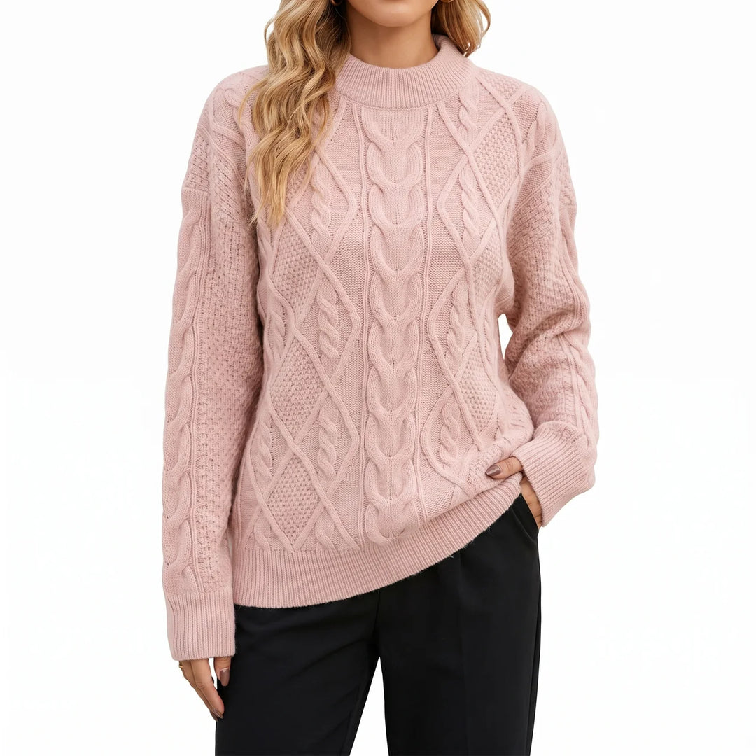 Cable Knitted Crew Neck Jumper for Women