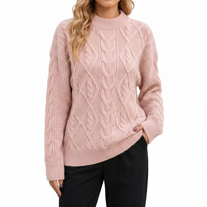 Cable Knitted Crew Neck Jumper for Women