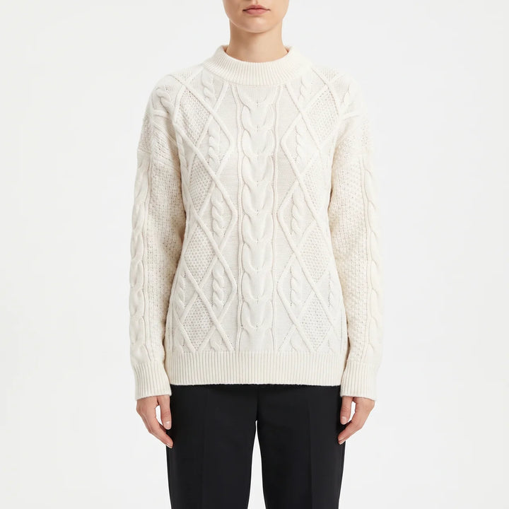 Cable Knitted Crew Neck Jumper for Women