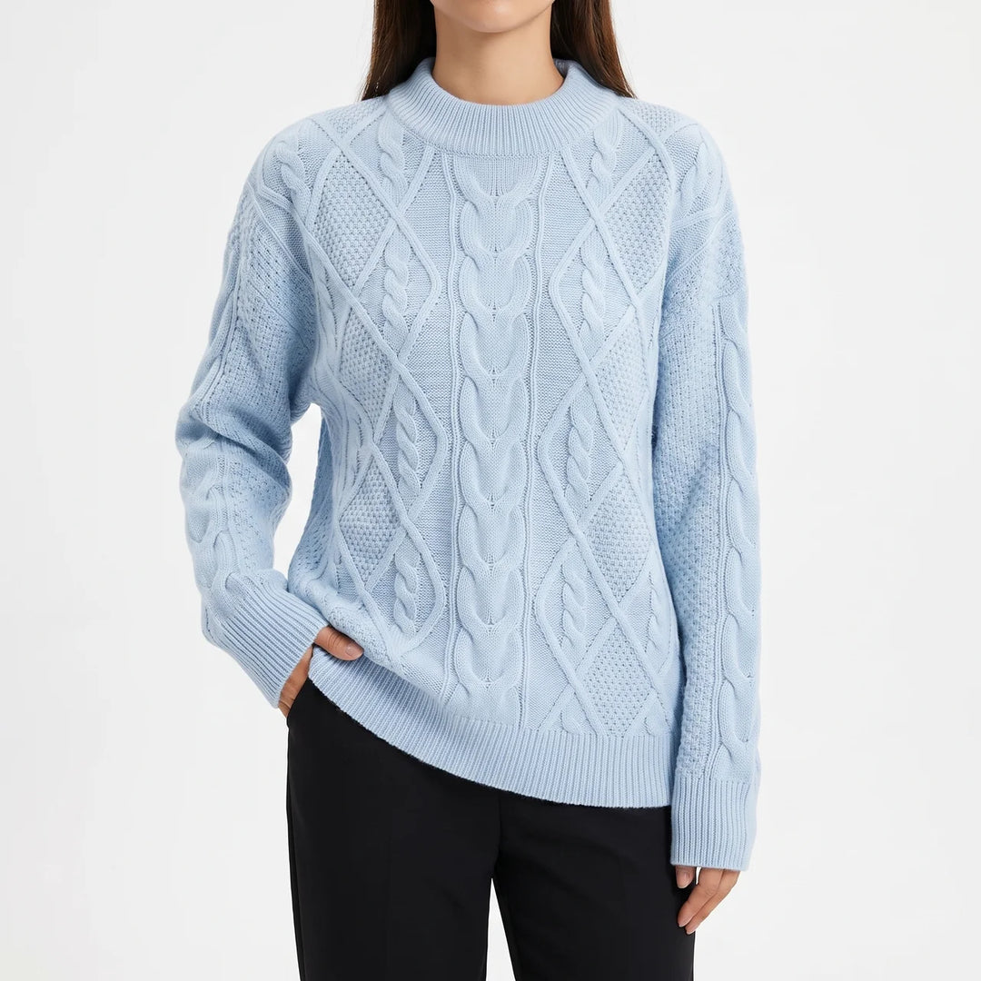Cable Knitted Crew Neck Jumper for Women