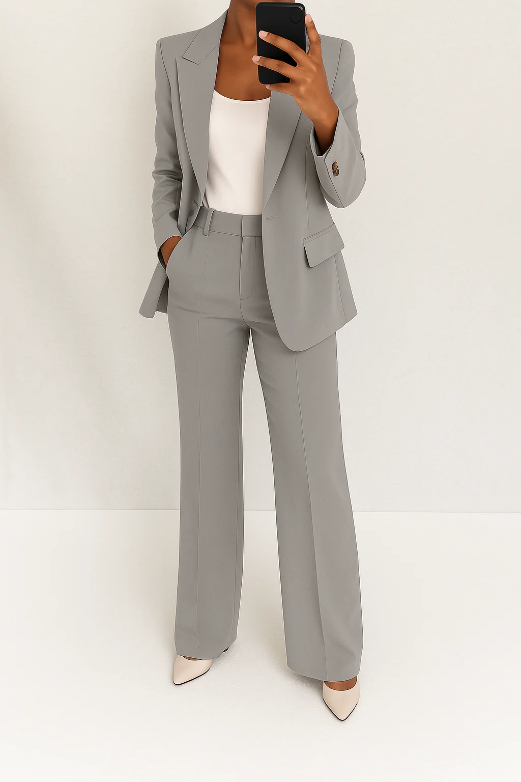 Blazer and wide leg pant set for women - view 2