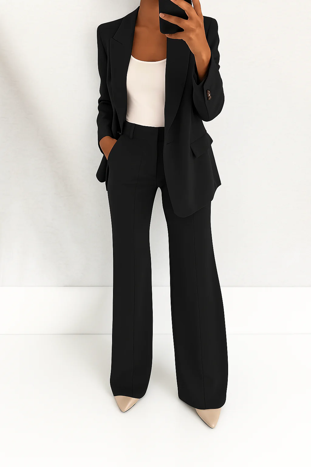Blazer and wide leg pant set for women - view 6