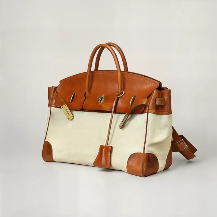 Fleur | Leather Canvas Weekender