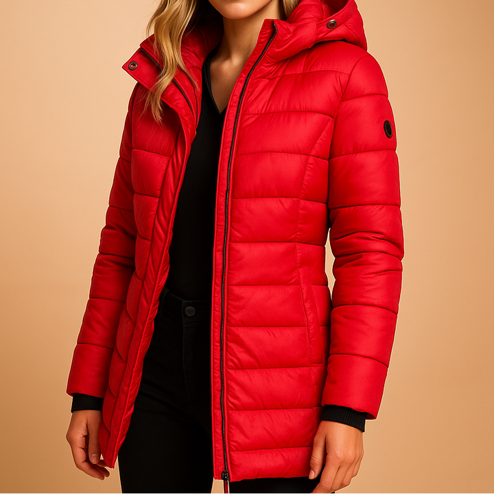 Lightweight Puffer Down Jacket for Women - Red