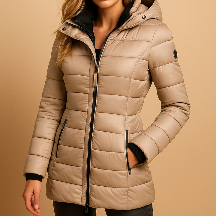 Lightweight Puffer Down Jacket for Women - Khaki
