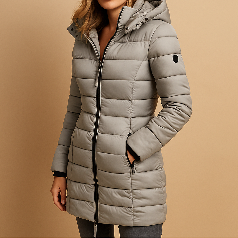 Lightweight Puffer Down Jacket for Women - Gray