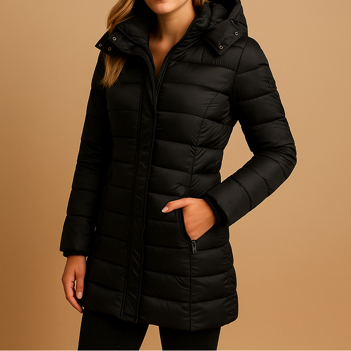 Lightweight Puffer Down Jacket for Women - Black
