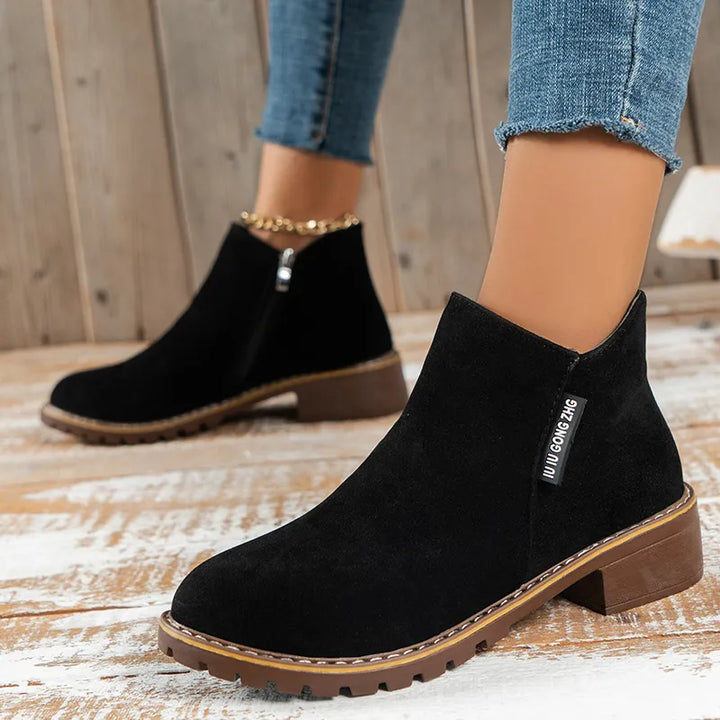 Thick Sole Ankle Boots for Women Side Zipper Platform
