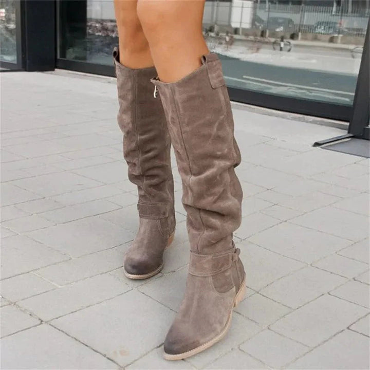 Knee High Boots for Women - Grey