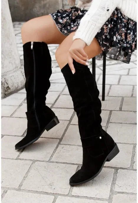 Knee High Boots for Women - Black