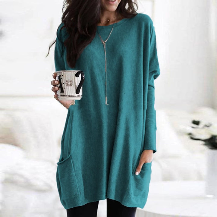Casual Oversized Round Neck Sweater Dress for Women - styled