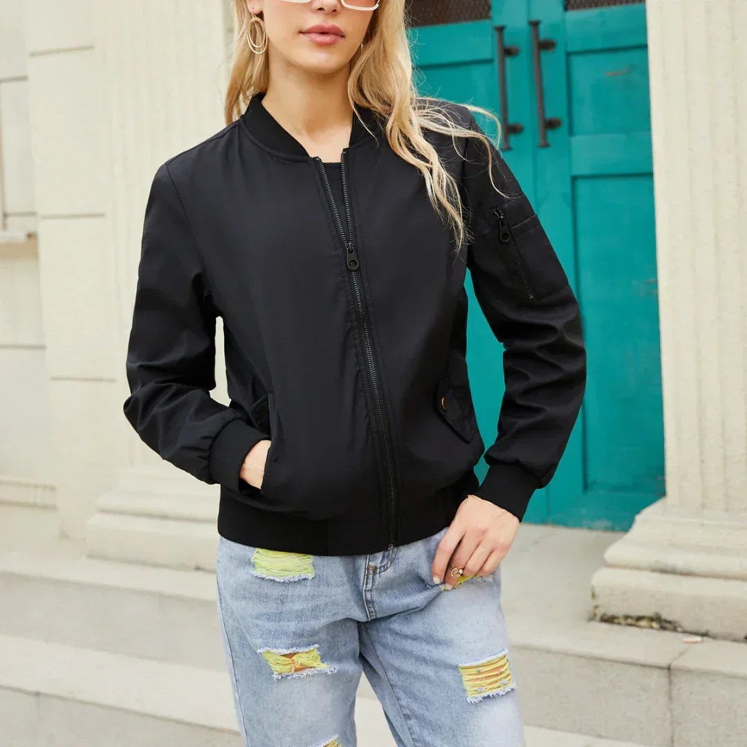 Jenna | Oversized Zip Up Bomber Jacket for Women