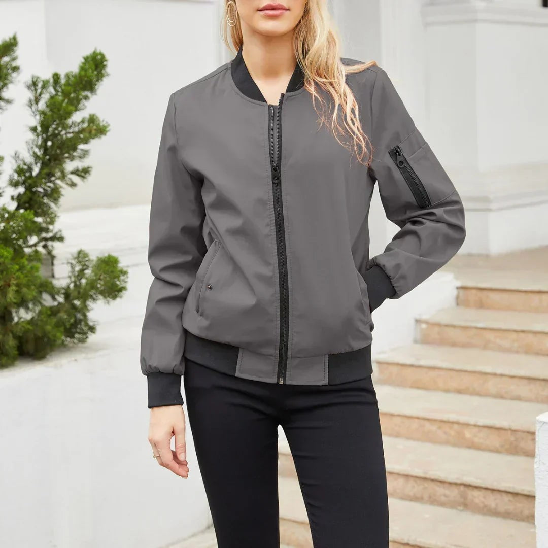 Jenna | Oversized Zip Up Bomber Jacket for Women