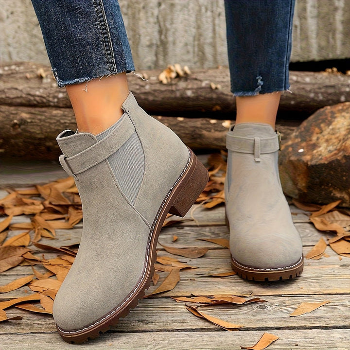 Juniper | Chunky Buckle Lug Sole Chelsea Boots for Women