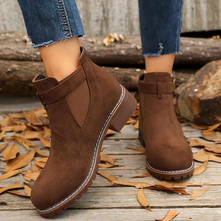 Juniper | Chunky Buckle Lug Sole Chelsea Boots for Women