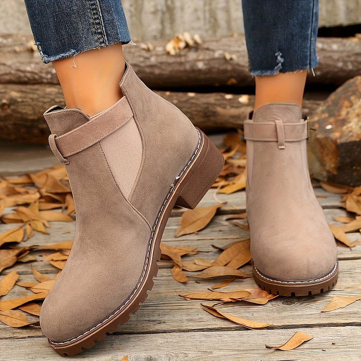 Juniper | Chunky Buckle Lug Sole Chelsea Boots for Women
