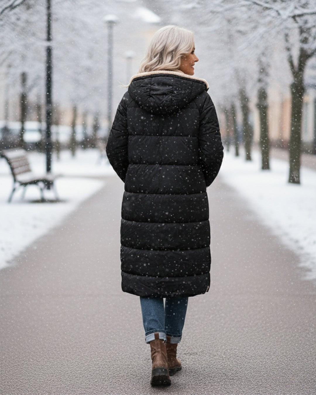 Maelys | Long Hooded Puffer Winter Coat for Women